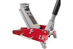 Big RED 1.5 Ton Low Profile Floor Jack, Aluminum Steel Hybrid, Dual Piston Fast Lift Pump, 3000 lbs Capacity, 3.54"-14.09" Li