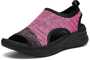 YESWIN Women Walking Sandals Arch Support Orthotic Comfortable Plantar Fasciitis Sandals Non-slip Casual Open Toe Sport Sandals for Athletic Summer Beach