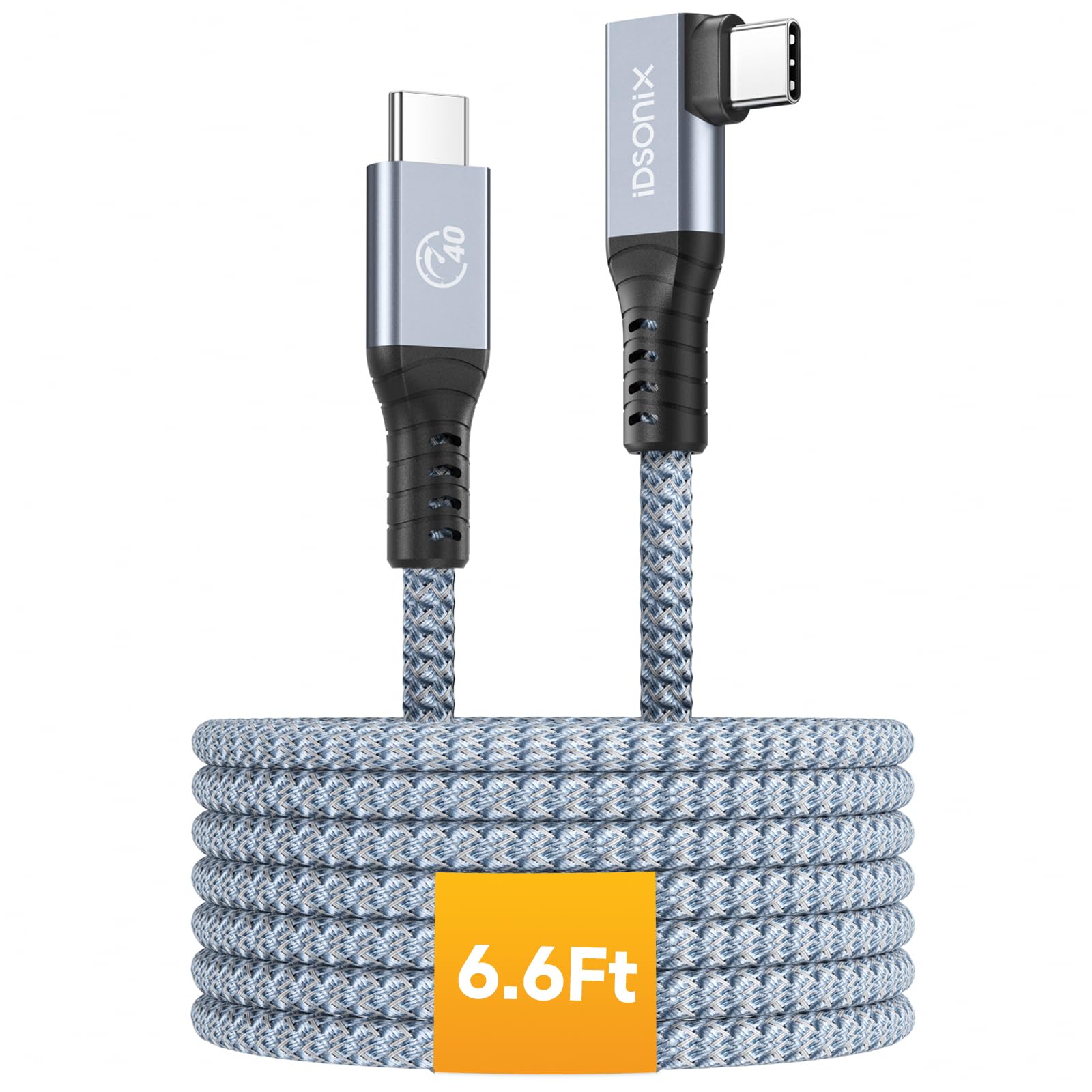 iDsonix USB C to USB-C Cable USB 4 40Gbps, Supports Single 8K/Dual 4K Displays, 100W Type C Fast Charging, Compatible with Thunderbolt 4/3, MacBooks, USB C Laptop Monitors Docking Hub, Tablet, SSD, 2M