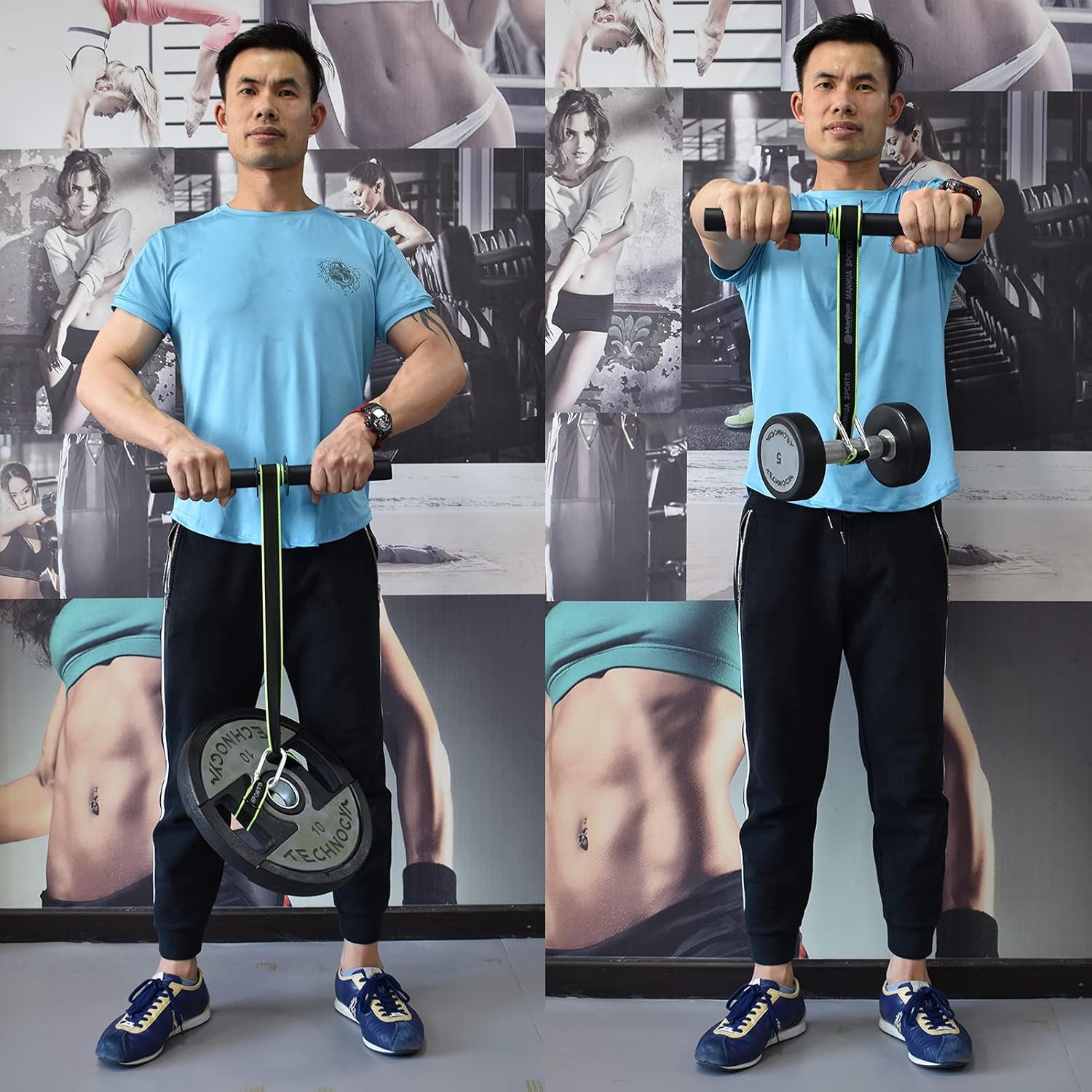 XonyiCos Forearm Wrist Roller Fitness Blaster, Arm Exerciser Wrist Trainer, Forearm Muscle Strength Workouts Tools, Weight Bearing Rope Roller Equipment with Non Slip Cushion, Rope for Dumbbells : Sports & Outdoors