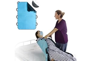 VobeNit Positioning Bed Pads for Elderly 50 * 34 inch Washable Transfer Sheet Seniors 8 Soft Handles Patient Pull Sheets Aid Moving,Lifting,Turning,Nursing Bedridden Reusable Transfer Blanket
