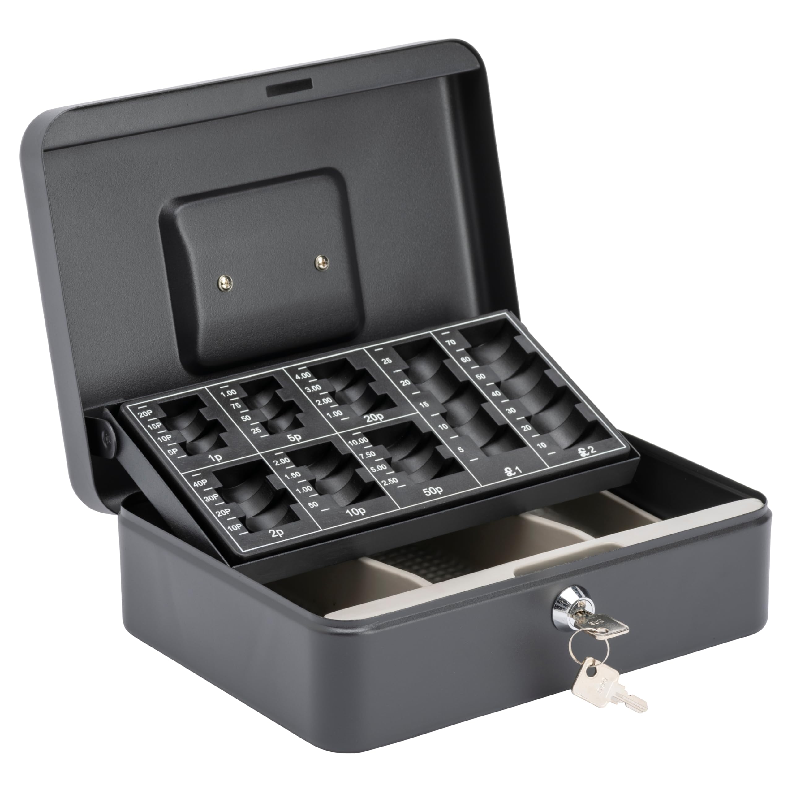 Burg-Wachter CB03GBBK 10" Money 5030 Cash Box with Coin Tray, Black — image 1