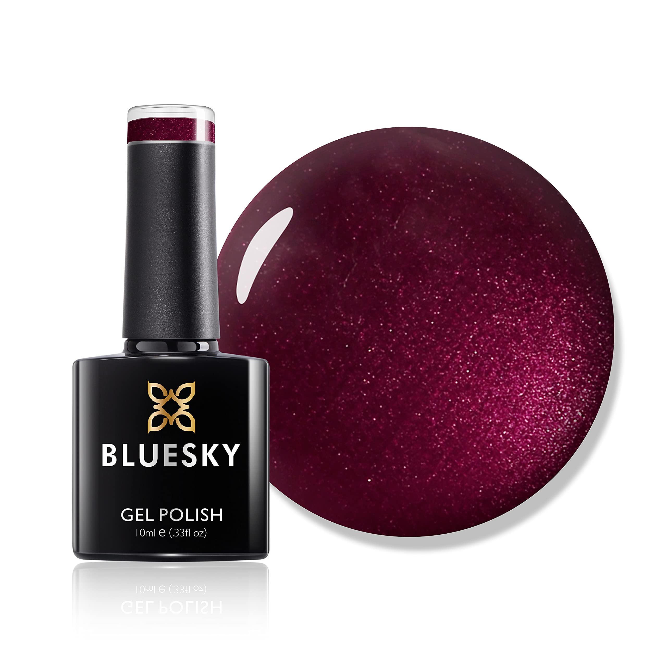 Bluesky Gel Nail Polish, Masquerade 80515, Cherry, Dark, Glitter, Red, Long Lasting, Chip Resistant, 10 ml (Requires Drying Under UV LED Lamp)