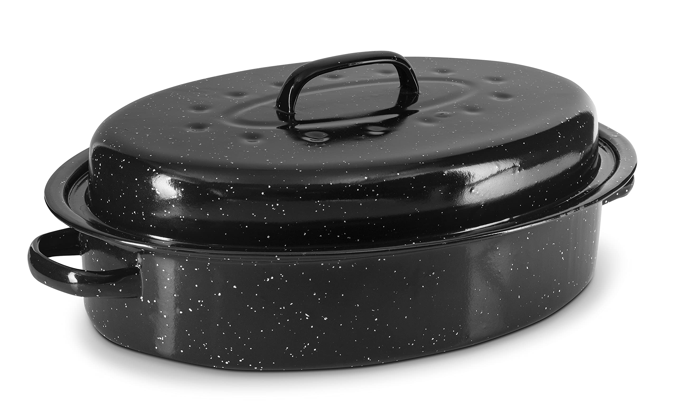 Photo 1 of ***STOCK PHOTO FOR REFERENCE ONLY***Eternal Living Granite Roasting Pans, Black (15" Oval Roaster Pan With Lid)