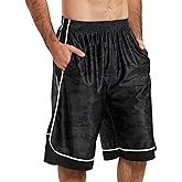 LukBerd Men's Long Athletic Shorts Basketball Gym Quick Dry Camo Shorts with Pockets