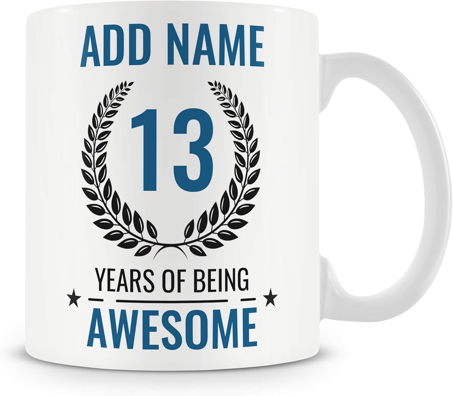 13th Birthday Gift for Boys Personalised Mug/Cup Add Name 13