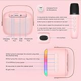 PKBD Karaoke Machine for Kids with 2 Wireless Microphones Pink Bluetooth Speaker view 7