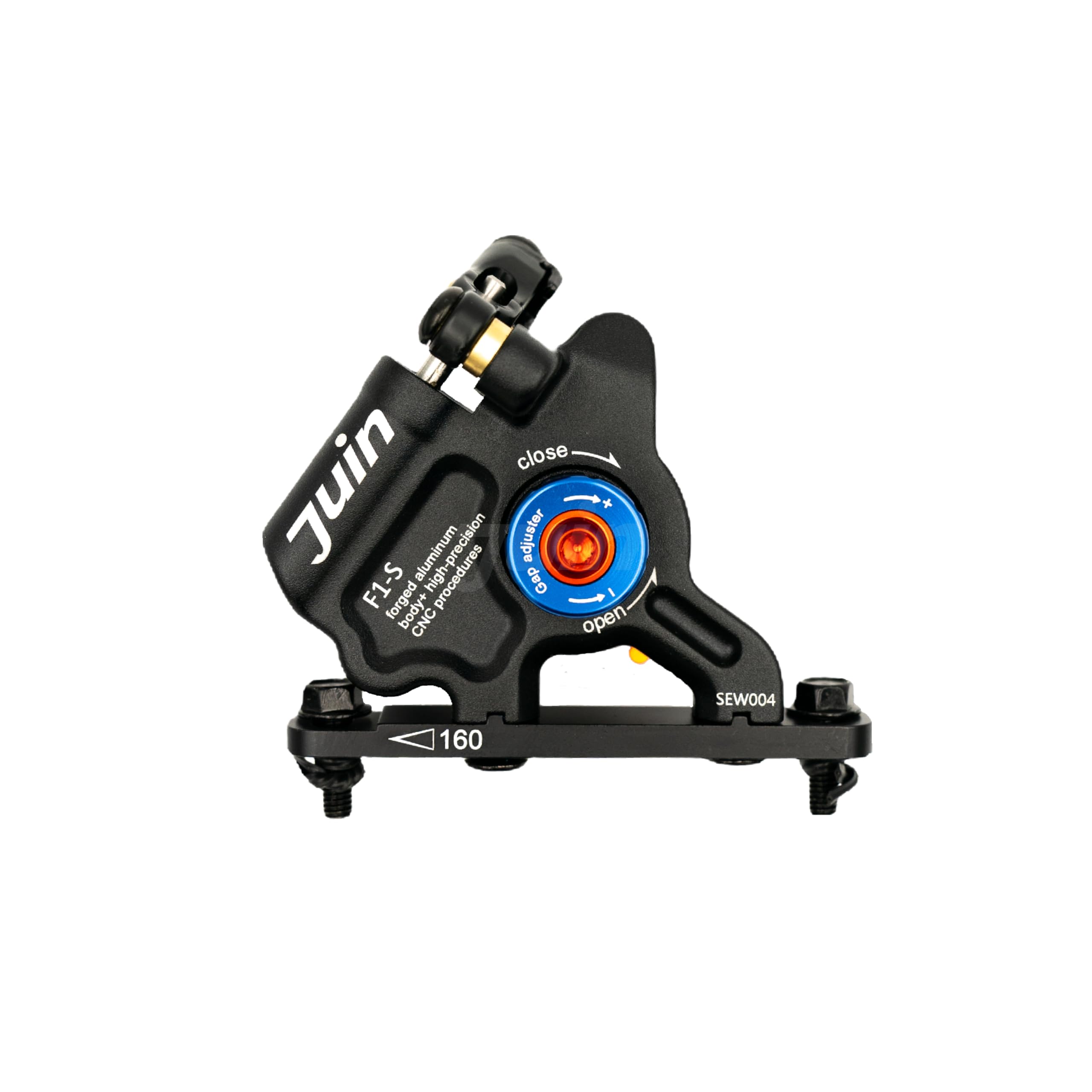 Juin F1-S Hybrid Hydraulic Disc Brake Caliper, Mechanical/Hydraulic Disc Brake Kit, Black