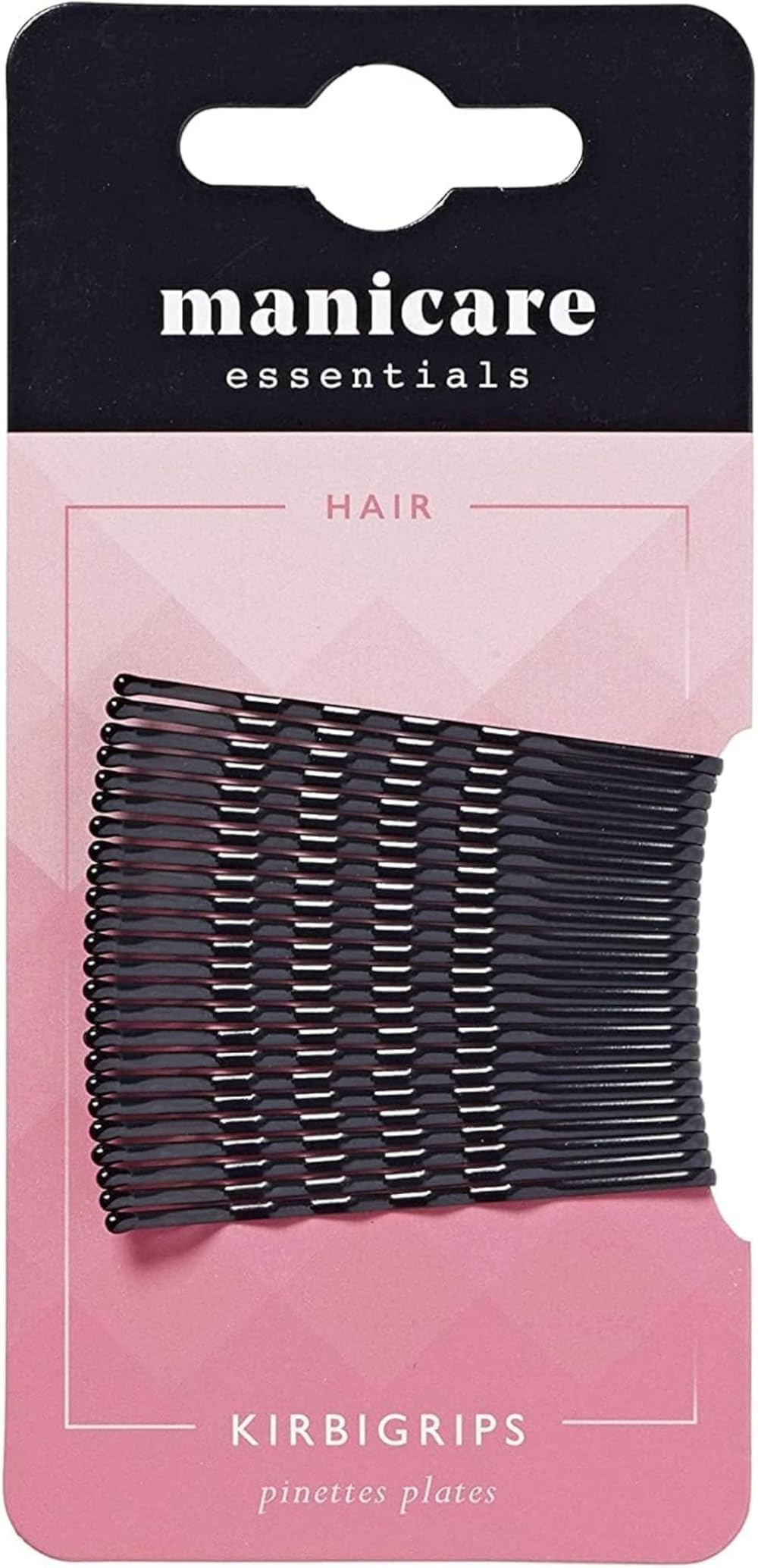 Manicare Kirbigrips Black 5cm Pack of 24 - Waved Bobby Pins for Updos