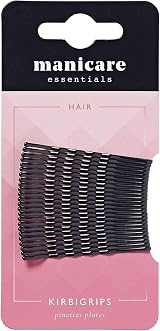 Manicare Kirbigrips Black 5cm Pack of 24 - Waved Bobby Pins for Updos