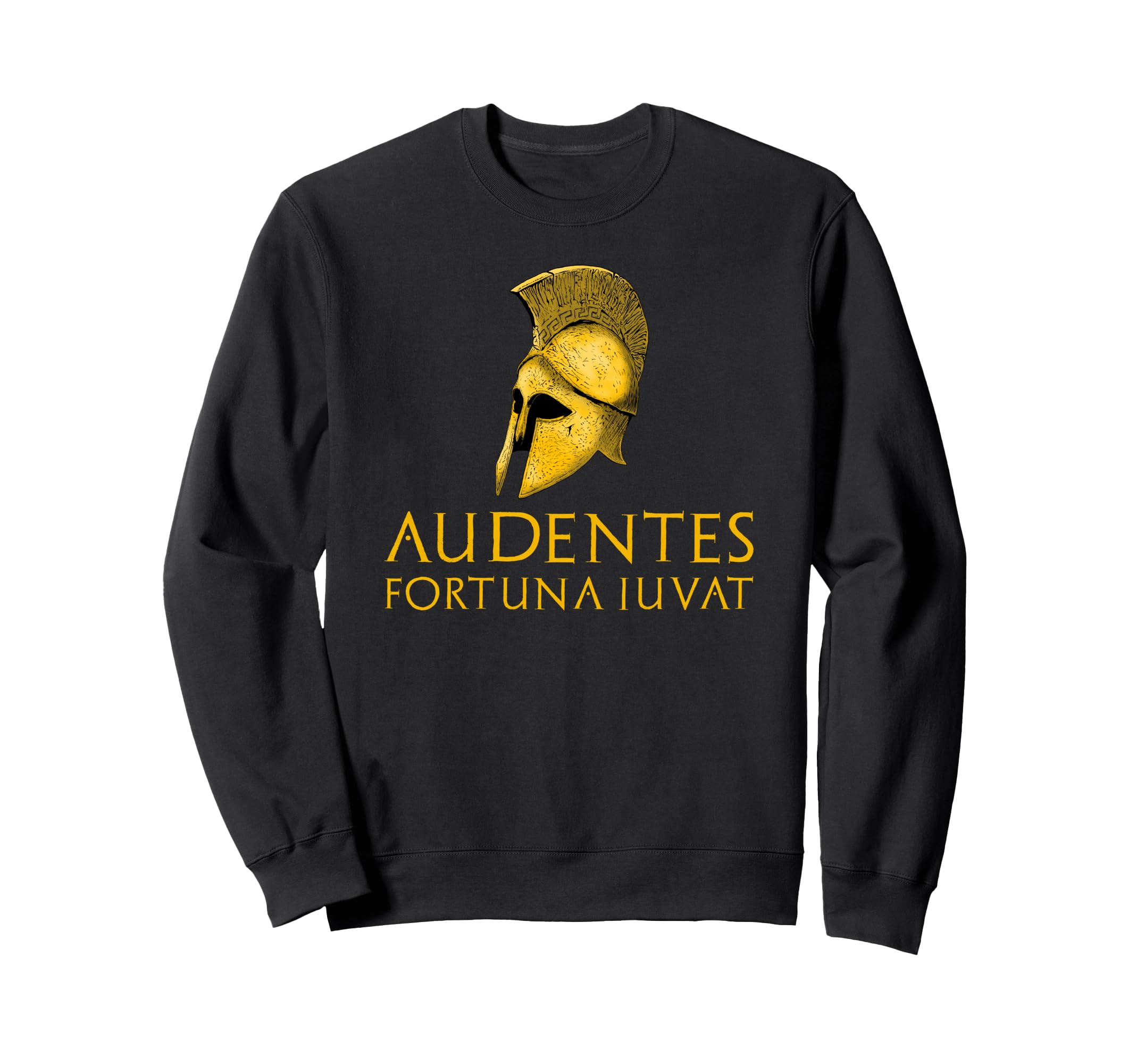 Ancient Rome Latin Quote - Classical Greek Spartan Helmet Sweatshirt