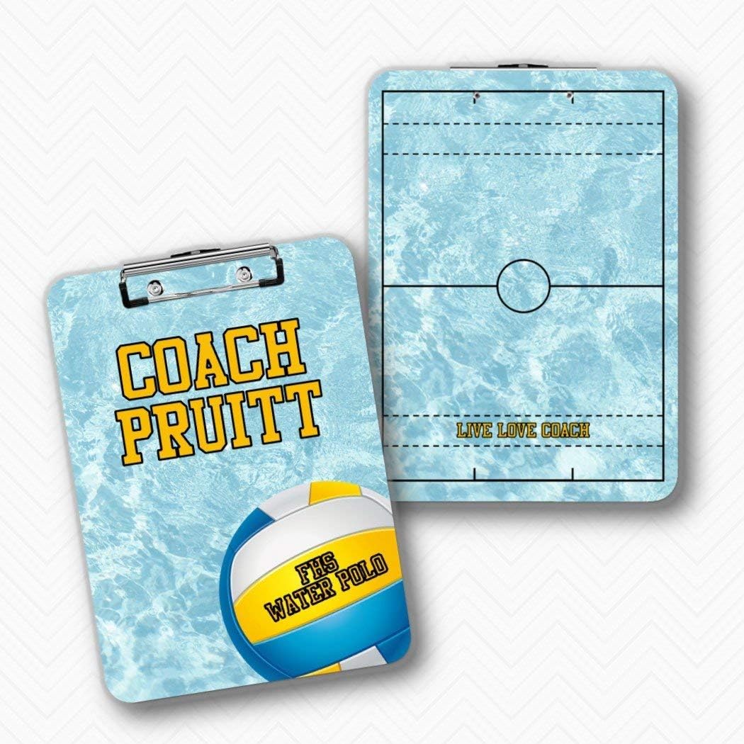 Water Polo Coach Clipboard Personalized Double Sided | Custom Personalized Dry Erase Clip Board | Coach Appreciation | Teacher Appreciation