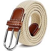 LUOFMISS Multicolored Woven Stretch Belt for Men and Women, Braided Elastic Golf Belts Jeans Casual Pants Sport Belt