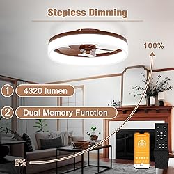 VOLISUN Farmhouse Ceiling Fans with Lights and