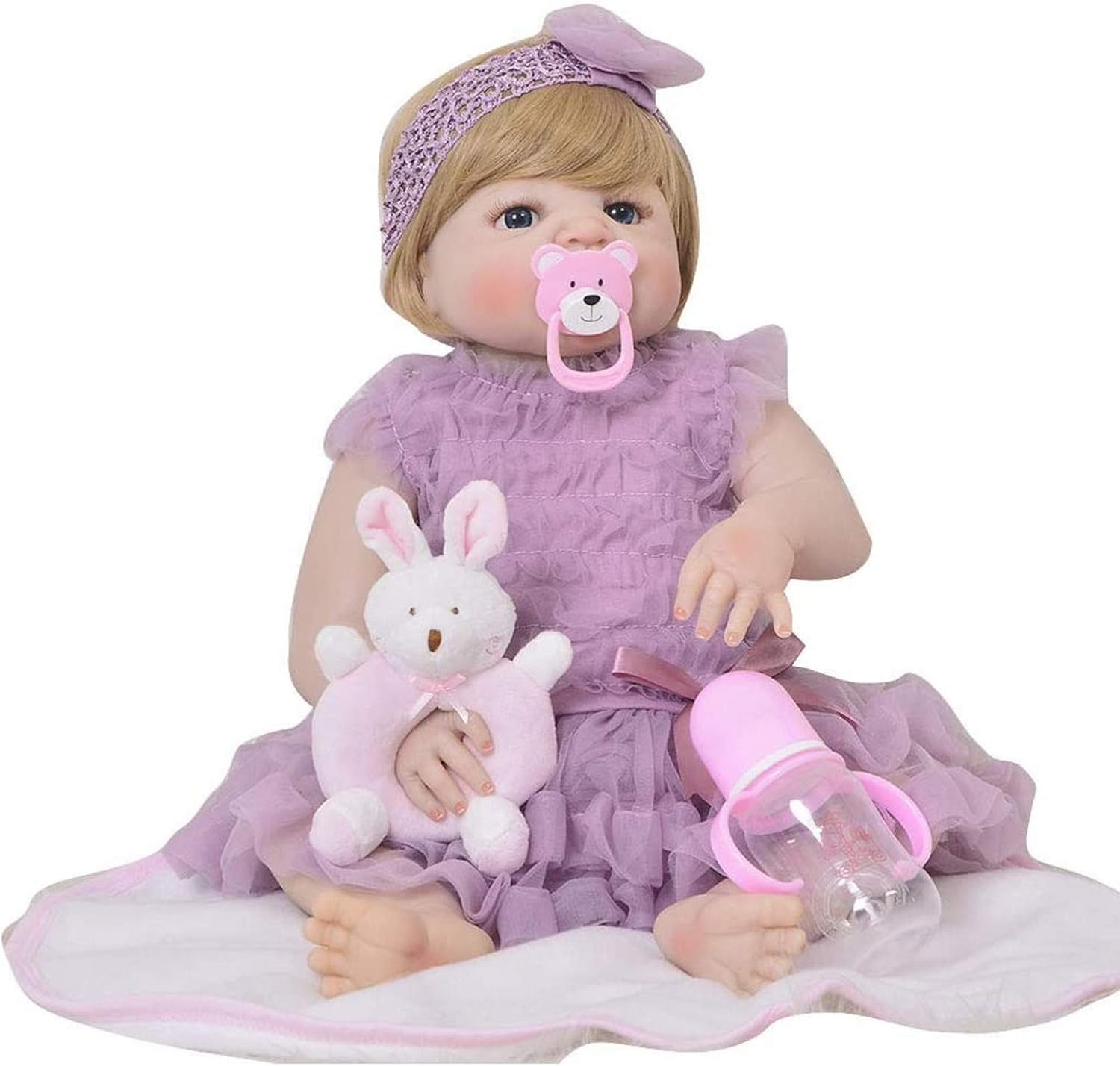 MLL Handmade Reborn Baby Girl Doll Full Silicone Body 57 Cm Waterproof