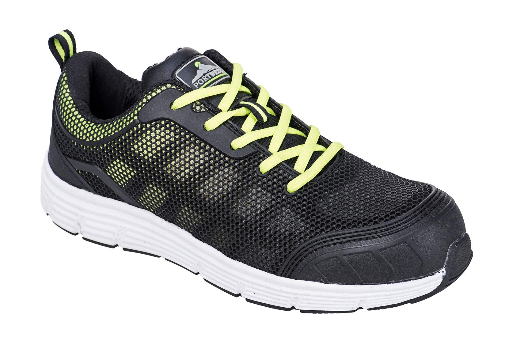 Portwest FT15 Slip Resistant Steelite Tove Trainer S1P Black/Green, 43