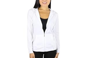 ToBeInStyle Women's Thin Fabric Long Sleeve Kangaroo Pocket Zip Up Hoodie