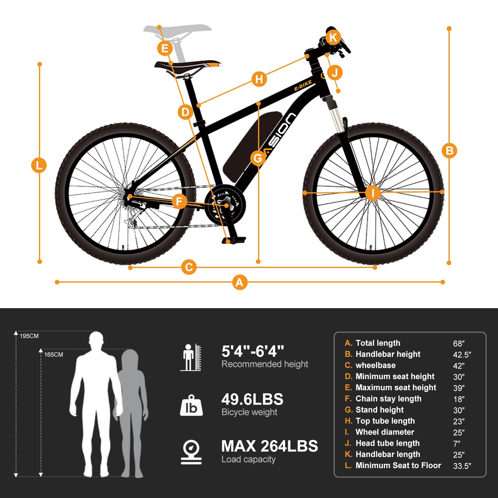 Jasion EB5 Electric Bike for Adults with Peak 750W Brushless Motor, 40Miles 20MPH Commuting Electric Mountain Bike with 360Wh Removable Battery, 7-Speed, 26