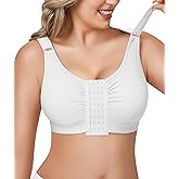 BRABIC Post Surgery Front Closure Bras for Women Full Coverage Compression Mastectomy Wireless Bra with Adjustable Straps