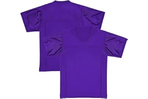 QTWW INC Youth Blank Football Jersey,Kid's Mesh Plain Football Shirt 90s Hip Hop Retro Dry-Fit Soccer Sports Tee for Party