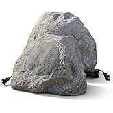 AiTURE 8" 5.4 Bluetooth Outdoor Rock Speakers, 650 Watt IPX6 Waterproof Wireless Multi-Sync up to 200 Speakers Auto-Pairing Auracoast Networking Tech for Backyard Garden(Pair, Gray) (8 inch)