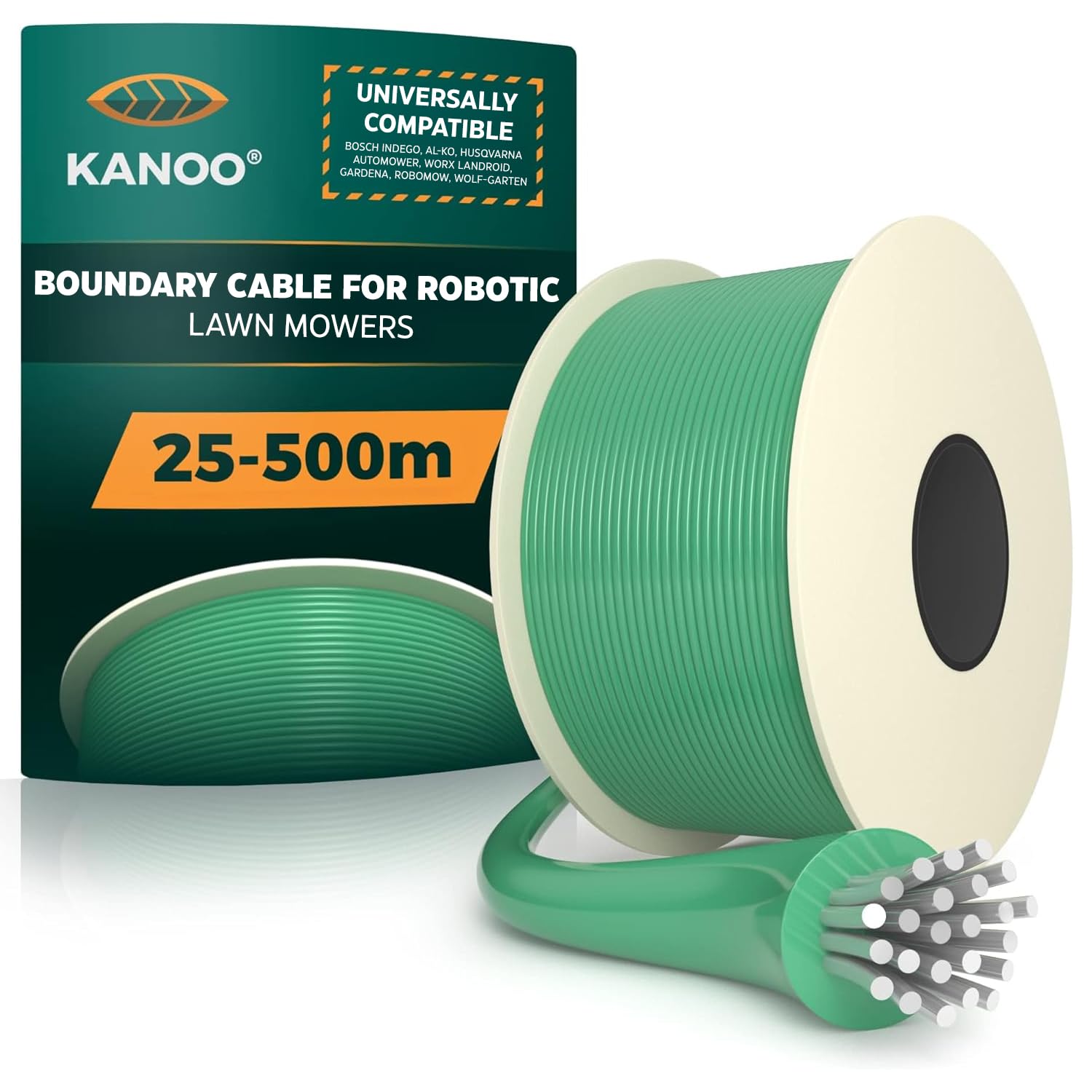 Kanoo Universal Boundary Cable for Robotic Lawnmower - 2.7 mm Diameter, 50 m Length
