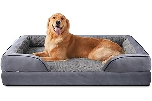 INVENHO Orthopedic Dog Beds Large Sized, XL Washable Dog Sofa with Egg-Crate Foam, Waterproof Lining and Non-Skid Bottom