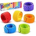 Sensory Fidget Toys for Kids: Textured Silicone Slap Bracelets 6 Pack, Stress Relief Fidgets for Autism ADHD, Wearable Sensor