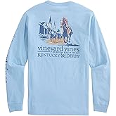 Vineyard Vines Mens Kentucky Derby Painted Race Long-Sleeve Pocket Tee