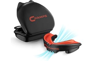 CHAMPS MMA Breathable Mouthguard for Boxing, Jiu Jitsu, MMA, Muay Thai, Sports, and Wrestling. Easy Fit Boxing Mouthguard Super Tough MMA Mouthguard. Combat Sports Mouthpiece