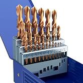 MACXCOIP Metric 25Pcs(1.0mm-13.0mm) M35 Cobalt Drill Bit Set | for Hardened Metals, Stainless Steel, Cast Iron, Wooden Plastics, with Metal Storage Box