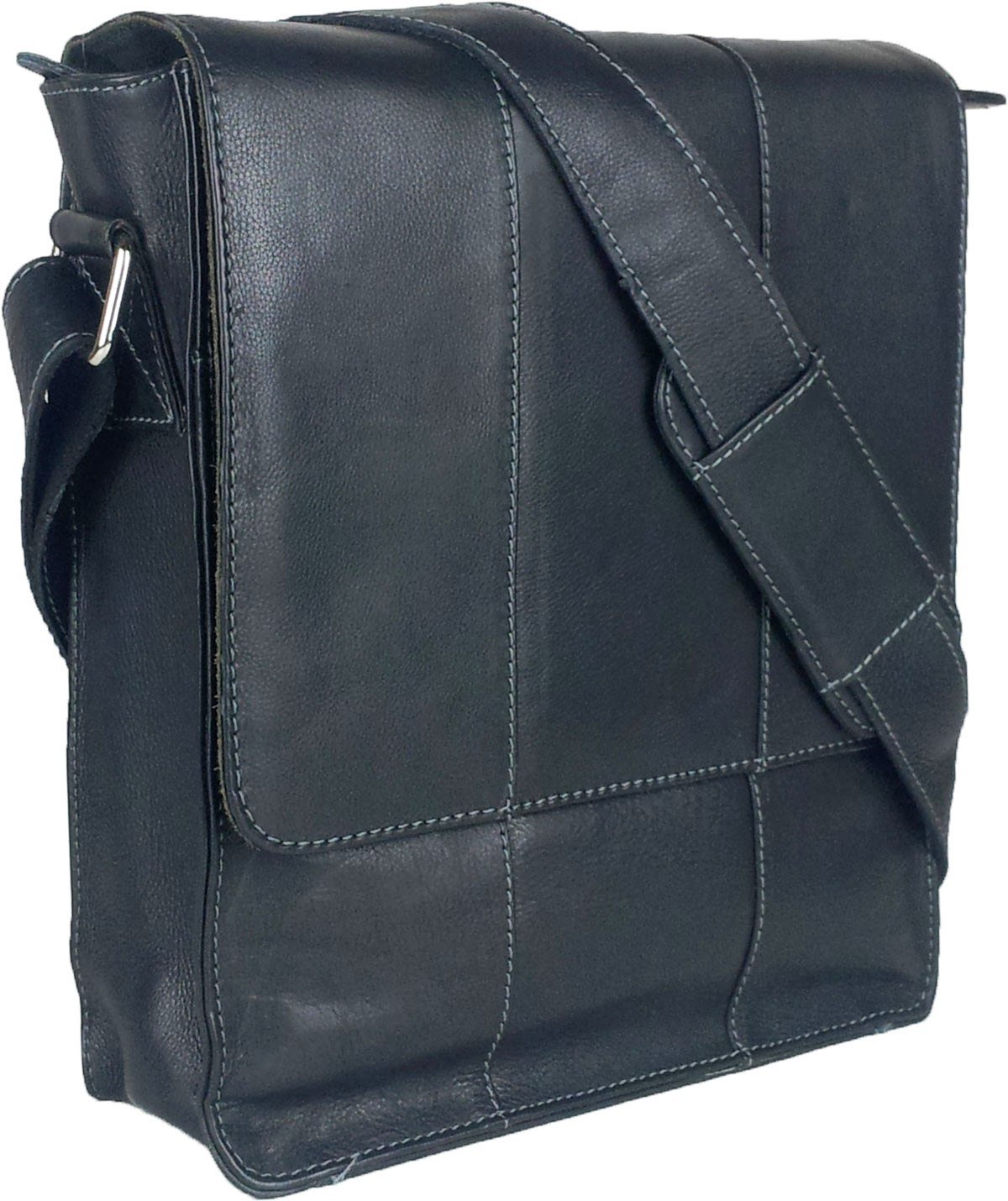 UNICORN Real Leather Black ipad, Ebook or Tablets Messenger Bag #4E