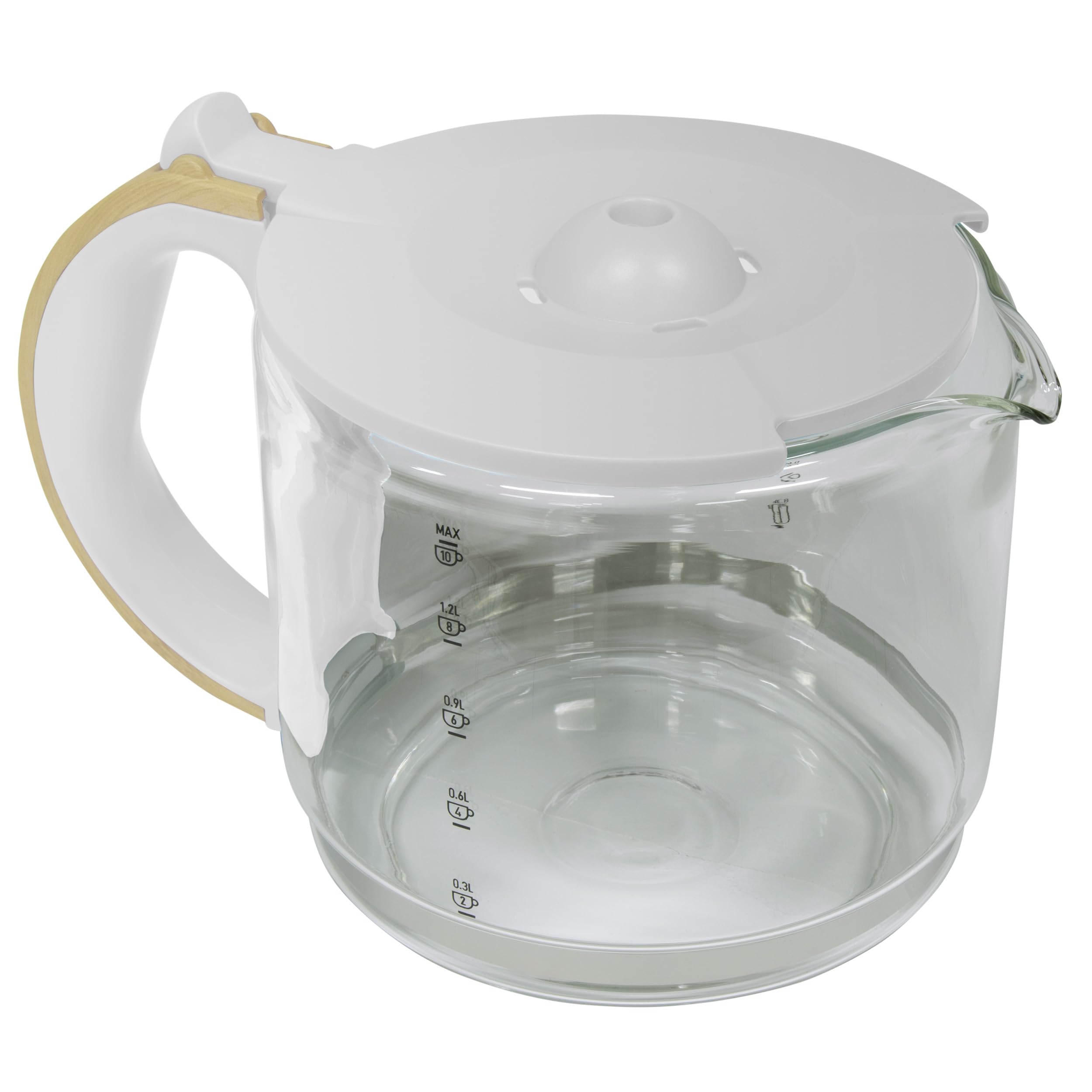 Photo 1 of 10-Cup Replacement Glass Carafe Pot with Lid for Dorchester Coffee Maker, Matte White