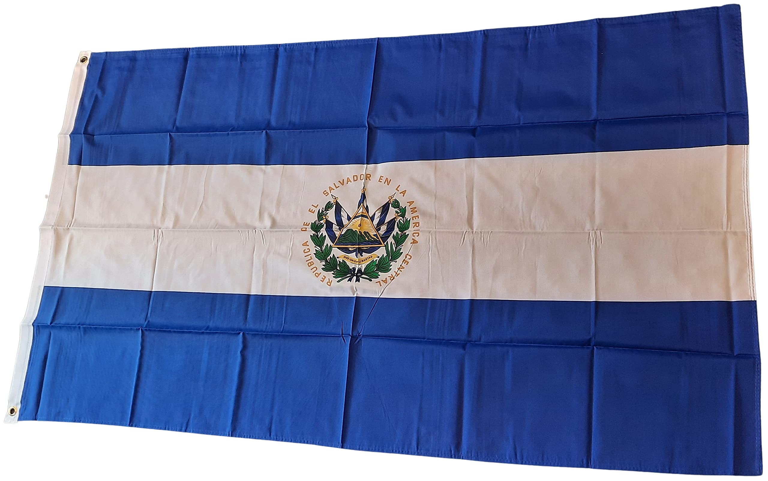 NWFlags El Salvador Flag 5ft x 3ft 75d Premium Polyester Suitable For Flagpoles | Strong Polyester 5x3 foot material flag with Eyelets