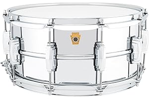 Ludwig LM402 Smooth Chrome Plated Aluminum 6.5 X 14-Inch Snare Drum with Imperial Lugs and Supra-Phonic Strainer