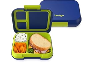 Bentgo Pop - Leak-Proof Lunch Box & Removable Divider for Ages 8+ & Teens - Lunch Container Holds 5 Cups of Food; 3-4 Compartments; Microwave/Dishwasher Safe; 2 Year Warranty (Navy Blue/Chartreuse)