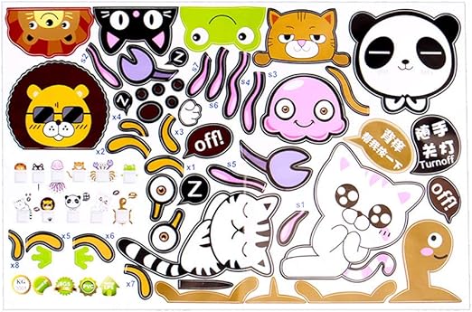 Sourcing Map Dibujo Animado Cambia Pared Pegatina Papel Borde Auto