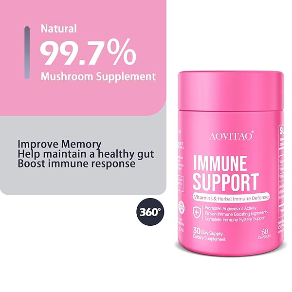 IMMUNE SUPPORT SUPPLEMENT NATURAL HERBAL COGNITIVE SUPPORT BOOSTER AND MUSHROOM WITH LION’S MANE, REISHI SUPPLEMENT FOR MEMORY COGNITIVE