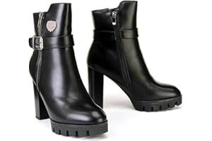 MILWAUKEE PERFORMANCE Milwaukee Leather MBL9430 Women's Black Fashion Casual Boots with Side Zipper Entry