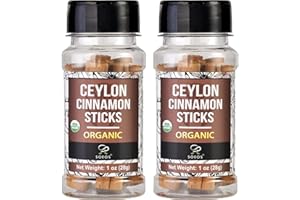 Soeos Ceylon Cinnamon Sticks 1 oz (28g) Pack of 2, Organic Cinnamon Sticks, Real Cinnamon farmed in Sri Lanka, Non-GMO, Cinnamon for Coffee, Baking, Cooking and Beverages.