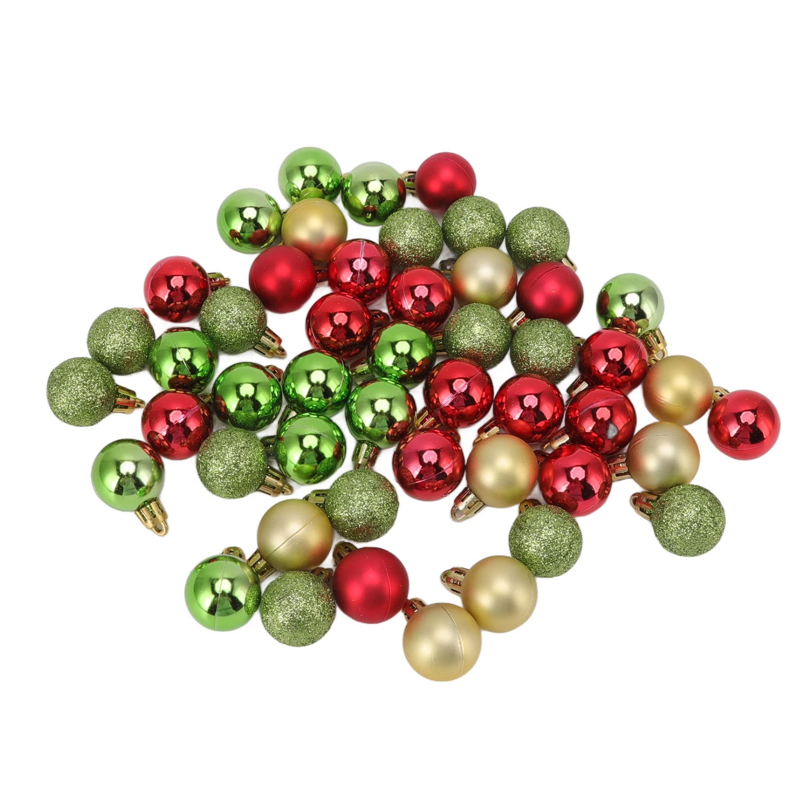 Set Of 49 Shatterproof Christmas Ornaments - Red Decoration Balls for Festive Xmas Tree and Holiday Parties(02)