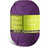 Soft Yarn for Crocheting – Crochet & Knitting Yarn, Beginner Yarn with Easy-to-See Stitches, 250 Yds Amigurumi Yarn, Cotton-N