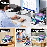 AICKXON 50W 6 Port Multi Device Charging Station Dock White Mixed Cables view 7