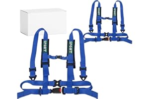 2Pcs 4 Point Bucket Racing Harness With Padding Heavy Duty Buckle Adjustable