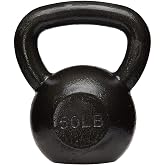 Amazon Basics Cast Iron Kettlebell for Strength Training, Textured Wide Handle, Black