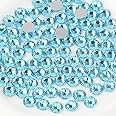 beadsland Flat Back Crystal Rhinestones Round Gems, Aquamarine (4.6-4.8mm) SS20/1440pcs