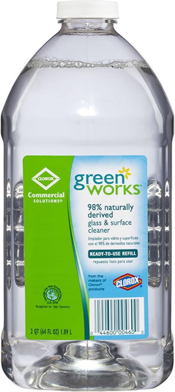 Green Works 00460CT Glass & Surface Cleaner, 64oz Refill (Case of 6)