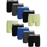 AND1 Mens Boxer Briefs - 10 Pack Stretch Performance Mens Underwear Boxers with Functional Fly Pouch, 6" Inseam (S-3XL)