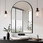 Delma Arched Bathroom Mirror, 24"x36" Wall Mounted Vanity Mirror for Bedroom, Living Room and Entryway, Black