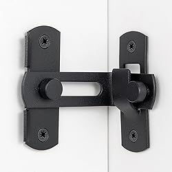 INIRET Flip Door Sliding Latches，Matte Black 90